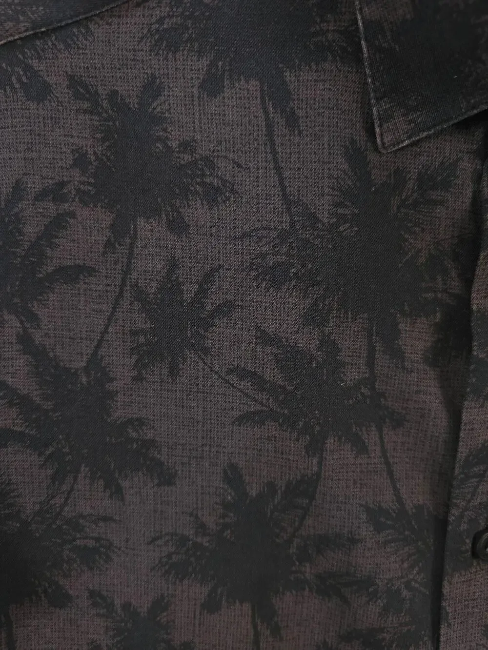 Nat Nast Shirt Mens Medium Brown Silk Cotton Palm Tree Tropical Hawaiian Aloha